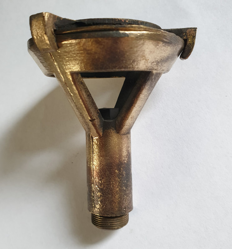 The 1940 patented brass burner designed by Eric V. Vidor